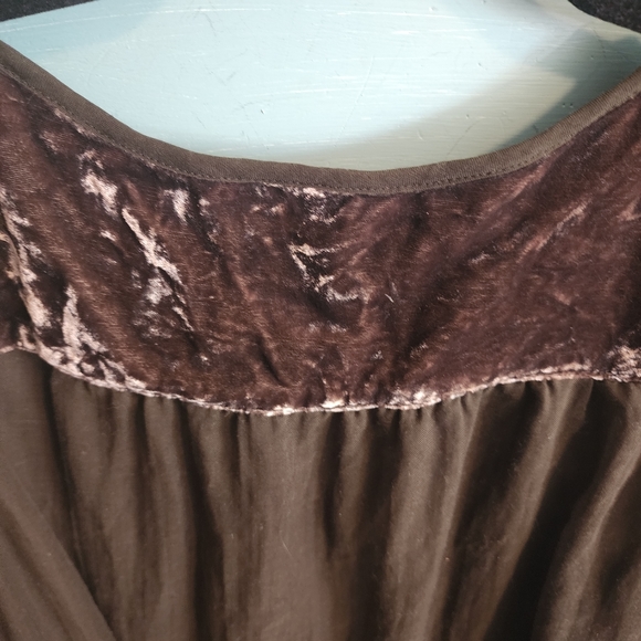 Banana Republic Olive Green Velvet Trim Cottagecore Dress Size 2 - Picture 4 of 6